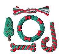 Zgehnao 5 piezas de Navidad masticables para cachorros, masticadores agresivos, interactivos, rellenos, tira y afloja para el aburrimiento