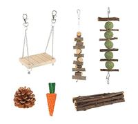 Zgehnao 8 piezas para masticar colgantes para bolas de heno, palos masticables de hierba, juguete para moler dientes de mascotas pequeñas