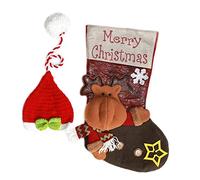 Zgehnao Accesorio de fotografía, gorro de punto para fotografía de recién nacido, calcetín de Navidad, para bebés de 0 a 2 meses