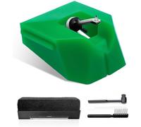 Zgehnao Aguja giratoria para tocadiscos con limpiador de fonógrafo, pieza de mantenimiento, aguja para tocadiscos VMN95ML