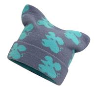 Zgehnao Bonito sombrero de animales, bonito sombrero de ratón, cálido sombrero de invierno, unisex, sombrero de dibujos animados, sombrero de animales para niños, accesorio de moda unisex, Verde Gris