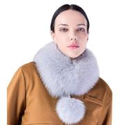Zgehnao Bufanda de invierno para mujer, pañuelo de pelo suave para el cuello, bufanda elegante y cálida, Gris y azul., 60*14
