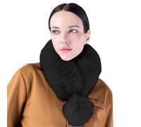 Zgehnao Bufanda de invierno para mujer, pañuelo de pelo suave para el cuello, bufanda elegante y cálida, Negro, 60*14