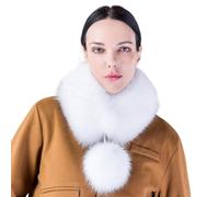 Zgehnao Bufanda de invierno para mujer, pañuelo de pelo suave para el cuello, bufanda elegante y cálida, blanco, 60*14