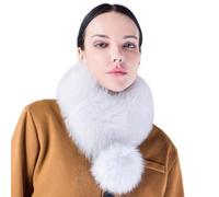 Zgehnao Bufanda de invierno para mujer, pañuelo de pelo suave para el cuello, bufanda elegante y cálida, Color zorro azul, 60*14