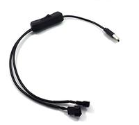 Zgehnao Cable adaptador de alimentación USB a ventilador PWM de 3 pines y 4 pines de 40 cm con funda USB de 5 V con interruptor de encendido/apagado, color negro