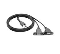 Zgehnao Cable de carga USB A macho a 2 hembras, cable divisor USB de 150 cm, cable de revestimiento TPE