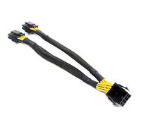 Zgehnao Cable de CPU de 8 pines hembra a PCIe 2 x 8 pines (4+4) macho, cable divisor de línea Y para placas base de computadora