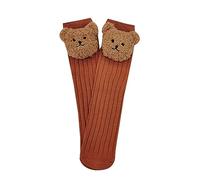 Zgehnao - Calcetines altos hasta la rodilla, calcetines de bebé con oso de dibujos animados para niño y niña, calcetines coreanos transpirables para niños pequeños