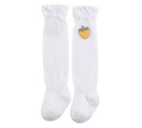 Zgehnao - Calcetines altos hasta la rodilla, calcetines de rodilla para niñas con bordado de fresa para recién nacidos de 0 a 3 años