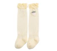 Zgehnao - Calcetines altos hasta la rodilla, calcetines de rodilla para niñas con bordado de fresa para recién nacidos de 0 a 3 años