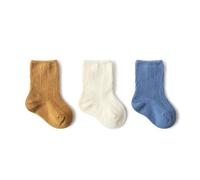 Zgehnao - Calcetines de tobillo, 3 pares de calcetines para bebé para niños y niñas, calcetines cálidos, color sólido, accesorios de ropa de invierno, Grupo azul, XS, 10-15 Short