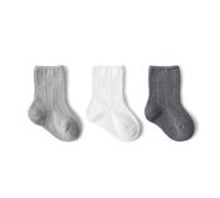 Zgehnao - Calcetines de tobillo, 3 pares de calcetines para bebé para niños y niñas, calcetines cálidos, color sólido, accesorios de ropa de invierno, Grupo gris, M, 10-15 Short