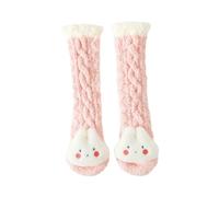 Zgehnao Calcetines gruesos de dibujos animados para bebé, calcetines largos de forro polar suaves y cálidos, calcetines largos de invierno gruesos hasta la rodilla para niños y niñas