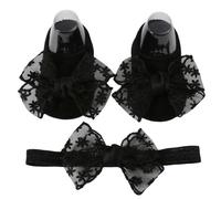 Zgehnao Calcetines para bebé, calcetines para niñas pequeñas con diadema, calcetines suaves y cómodos con gorro, calcetines antideslizantes para niña