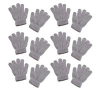 Zgehnao Calentador de muñeca, 6 pares de guantes de punto de invierno para niños, guantes cálidos de color sólido, gris, Suitable for 5-15 Years