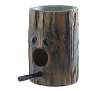 Zgehnao Casa de pájaros de imitación de madera para pájaros silvestres para colgar en la pared al aire libre, casa de pájaros, jardín, patio, decoración