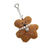 Zgehnao - Colgante de bolsas con colgante de oso de peluche con collar de perlas para mujer, colgante de teléfono celular, suave algodón PP y peluche para teléfonos