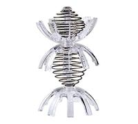 Zgehnao Cuenco de alimentación de acuario de acrílico para peces y camarones con jaula de resorte de acero inoxidable y ventosa de musgo