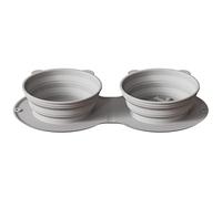 Zgehnao Cuencos plegables portátiles para perros y gatos, para viajes, para caminar, para agua, platos de comida portátiles, doble cuenco