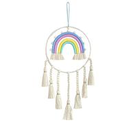 Zgehnao - Decoración de jardín de infantes, borlas tejidas a mano, diseño de arco iris, adorno para decoración de habitación de niños, suministros de guardería, accesorio