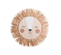 Zgehnao Decoración de pared hecha a mano, diseño de leones de rafia, tejido a mano, cabeza de animal, adorno para guardería, habitación de bebé, jardín de infantes, decoración del hogar