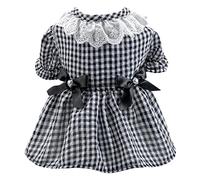 Zgehnao Disfraz para mascotas, vestido a cuadros, ropa para perros, ropa solo para gatos, ropa cómoda para niñas y perros pequeños