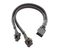 Zgehnao Fuente de alimentación para tarjeta gráfica, 8 pines hembra a 8 pines macho, cable de expansión de 6 + 2 pines, 8P a 2 divisores 8P 1 a 2