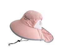 Zgehnao - Gorro de pescador con solapa para el cuello para niños, con solapa para el cuello, versátil para primavera, transpirable, sombrero de cubo, casual, deportivo, color rosa