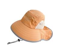 Zgehnao Gorro de pescador con solapa para el cuello para niños, versátil para primavera, transpirable, para deportes casuales, Luz Naranja, 5-8