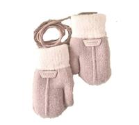 Zgehnao Guantes de invierno para niñas, guantes de invierno de dibujos animados, color sólido, guantes gruesos y cálidos, guantes de punto, guantes peludos con forro de felpa para niños pequeños