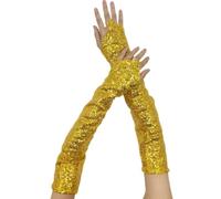 Zgehnao Guantes de lentejuelas, 1 par de guantes reflectantes con lentejuelas, guantes largos con purpurina, guantes cómodos y transpirables para fiestas de disfraces