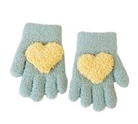 Zgehnao Guantes de punto, guantes de dedo completo para niños, guantes cálidos y suaves con forma de corazón, guantes de punto elásticos para niños y niñas pequeños, verde, Recommended for 1-3 Years