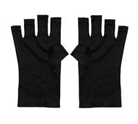 Zgehnao Guantes de uñas, 1 par de guantes protectores de rayos, lámpara LED, protección negra, a prueba de radiación, herramientas artísticas, Pantalones cortos negros, 10.53x8.19in