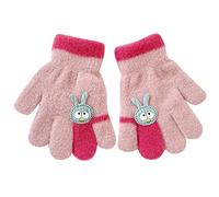 Zgehnao Guantes para niños pequeños, guantes cálidos gruesos de dibujos animados, guantes de dedo completo, guantes forrados de invierno para niños pequeños, rosa, Length about 15cm, palm width about