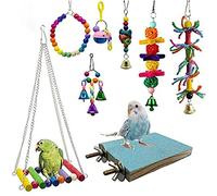 Zgehnao Hamaca de 8 piezas para entrenamiento de pájaros, juguete para masticar loros, hamaca segura para periquitos y cacatúas