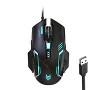 Zgehnao - Juego con cable de 3600 DPI ajustable RGB modos retroiluminados ergonómicos, forma ligera, computadora para PC y portátiles Gamers