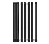 Zgehnao Juego de extensión de cable con funda para fuente de alimentación de PC, 30 cm, 24 pines, PCIE GPU de 8 pines, CPU de 4 + 4 pines con extensiones de cable