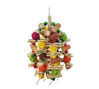 Zgehnao Juguete masticable para pájaros, bola de ratán para chinchillas, cobayas, ardillas, cuidado de Timoteo, mejora la salud dental