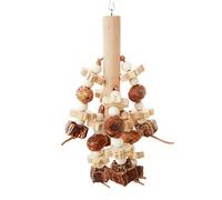 Zgehnao Juguete para masticar pájaros, jaula para loros, bloques de madera, cuentas para pájaros pequeños y loros