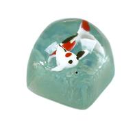 Zgehnao Keycap Game - Teclas de dibujos animados transparentes para teclado mecánico MX- Personalidad 3D peces tridimensionales