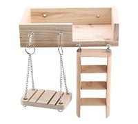Zgehnao Paquete de 3 soportes de madera para hámster, plataforma de madera natural, accesorios para jerbo