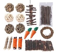 Zgehnao Puente de madera de zanahoria para roedores, apto para chinchillas enanas, columpio de madera para hámsteres, ratones