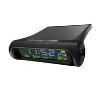 Zgehnao Relojes solares de coche para salpicadero, reloj LCD digital, fecha, semana, temperatura, hora, visualización de relojes, reloj retroiluminado