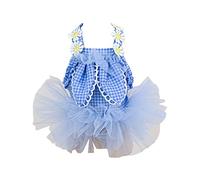 Zgehnao Ropa de perro para perros pequeños, vestido para perros pequeños, vestido de primavera para cachorros, falda de encaje con estampado floral