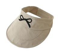 Zgehnao Sombrero de ala ancha para niños, sombrero vacío de secado rápido para exteriores, sombrero de sol ajustable con lazo bordado decorativo, beige, 5-6