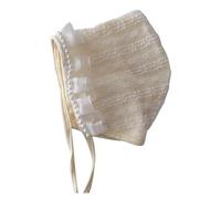 Zgehnao Sombrero de ala ancha para recién nacido, para días calurosos, para exteriores, de encaje, ajustable, tamaño de la cabeza, sombrero de sol con bordado floral para fotografía