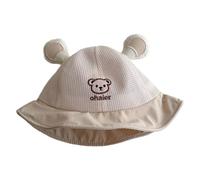 Zgehnao Sombrero de pescador, sombrero de pescador para bebé, sombrero de algodón para guardería, sombrero de cubo para guardería, beige, 5-8