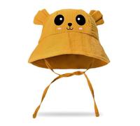 Zgehnao Sombrero para niños, sombrero de pescador para bebé, gorro de algodón para guardería, sombrero de cubo para la cabeza para bebé, Amarillo terroso, 5-8