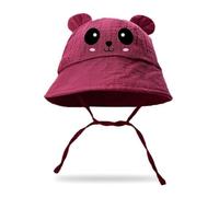 Zgehnao Sombrero para niños, sombrero de pescador para bebé, gorro de algodón para guardería, sombrero de cubo para la cabeza para bebé, rojo vino, 5-8